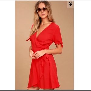 Lulu’s Red Wrap Dress (S)